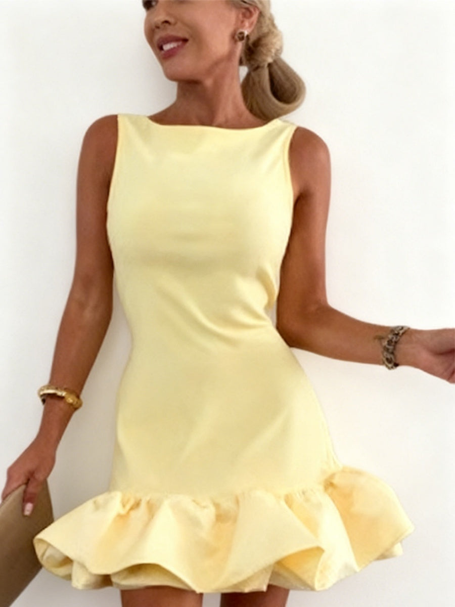 Wood Ear Splicing Flower Bud Skirt Mini&Short Dresses