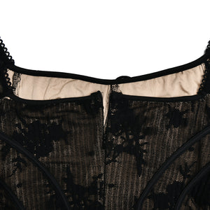 New Lace Flared Sleeve Strapless Dress