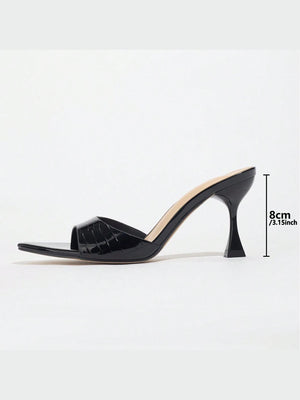Embossed High-heeled Sandals