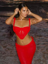 Resort-style Slit Skirt Set, Sexy Two-piece Set With Cutouts