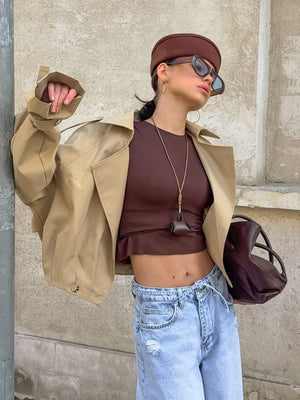 Liber Autumn Women's Pocket Solid Color Trench Coats