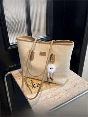 Embossed Color-block Tote Bag