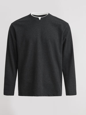 Minimalism Small V-neck Loose-fit T-shirts
