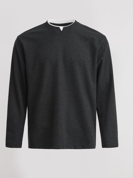 Minimalism Small V-neck Loose-fit T-shirts