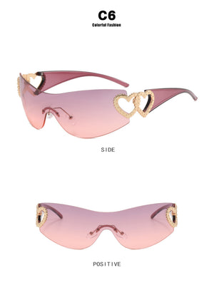 Heart-shaped Frameless Fashion Glasses