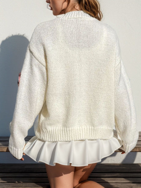 Macaron-colored 3D flowers Cardigans