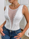 Lace Trim Hollow Bodysuits