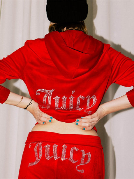 Hot Diamond Velvet Sports And Leisure Two-piece Set