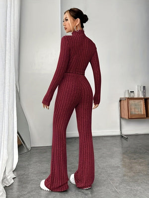 Liber Autumn Women's Solid Color 2-piece Sets