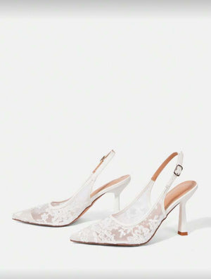 Lace Mesh High Heels