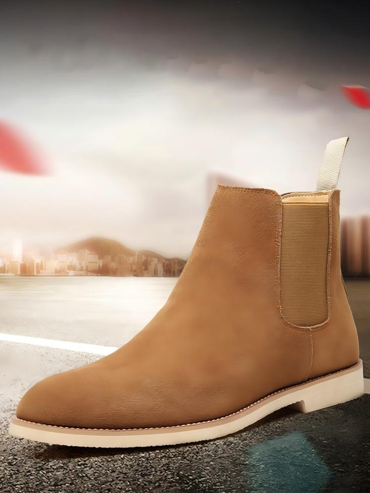 Classic Chelsea Boots Made Of Second-layer Cowhide.