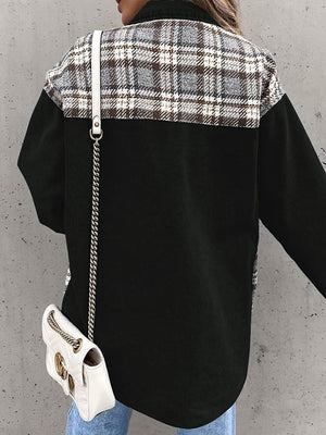 Liber Autumn Women's Contrasting colors Plaid Jackets