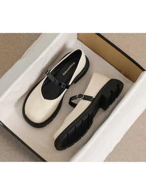Liber Spring and Autumn Colorblock Women's Mary Jane Shoes