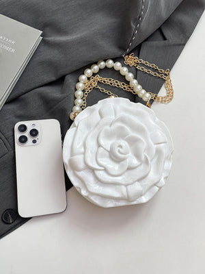 Flower-shaped Round Evening Shoulder Bag
