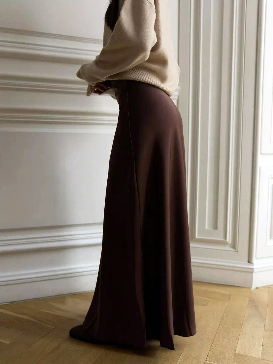 Fishtail Satin Long High-Waisted Bodycon Floor-Length Fishtail Skirt