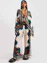 Stand-up Collar Irregular Top And Trousers Two-piece Set