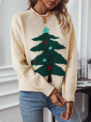 Christmas Christmas Tree Hood Crew Neck Loose Sweaters