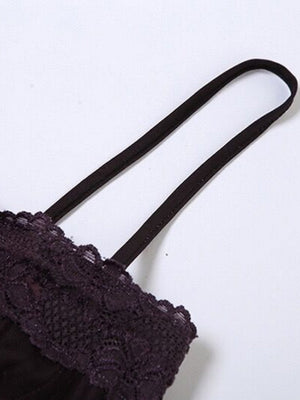 【SHIP AS USUAL】Suspenders Trim Hip-hugging Lace Maxi Dresses