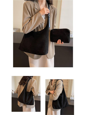Large Capacity Suede Shoulder Bag