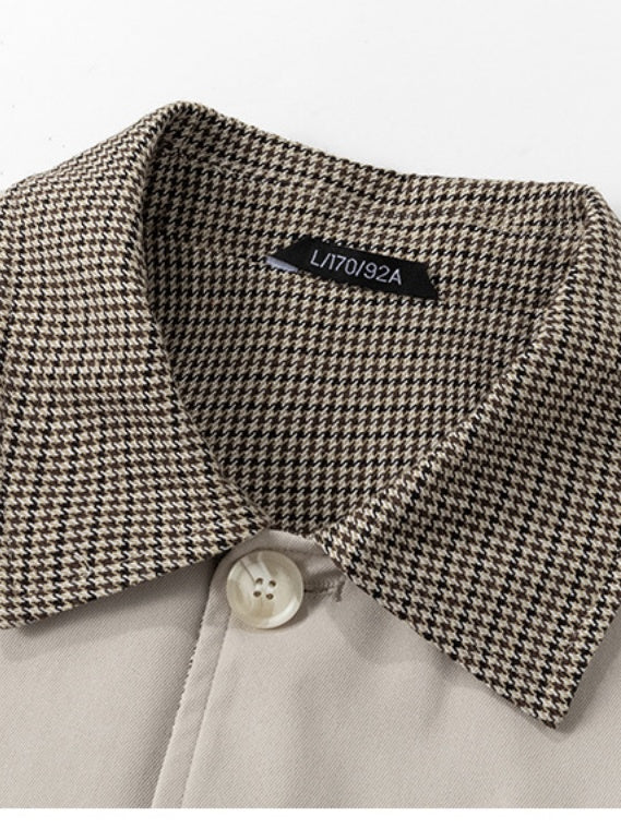 Medium And Long Loose-fit Color-blocked Trench Coats
