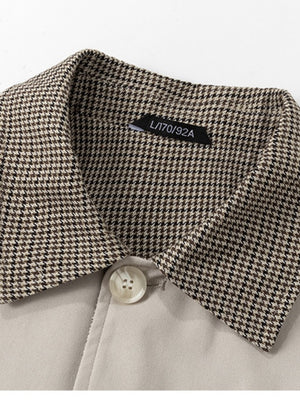 Medium And Long Loose-fit Color-blocked Trench Coats