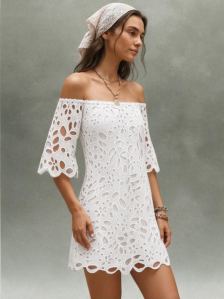 Lace Cutout Off-shoulder Mini&Short Dresses