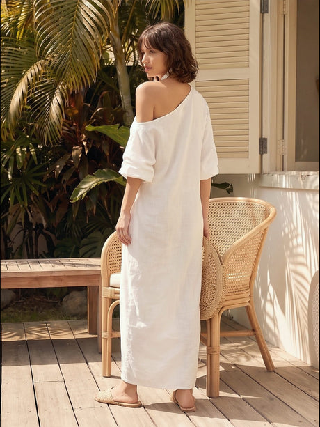 Asymmetrical Off-shoulder Long Dress
