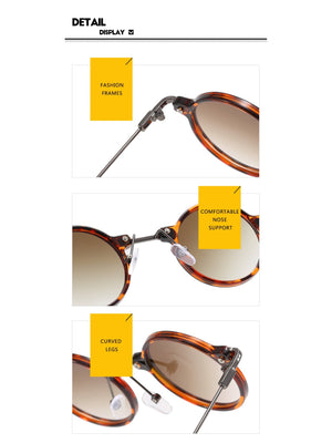 Lunettes de soleil rondes style hip-hop à monture fine