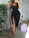 Sequins Slits Splicing Formal Dress Mini&Short Dresses