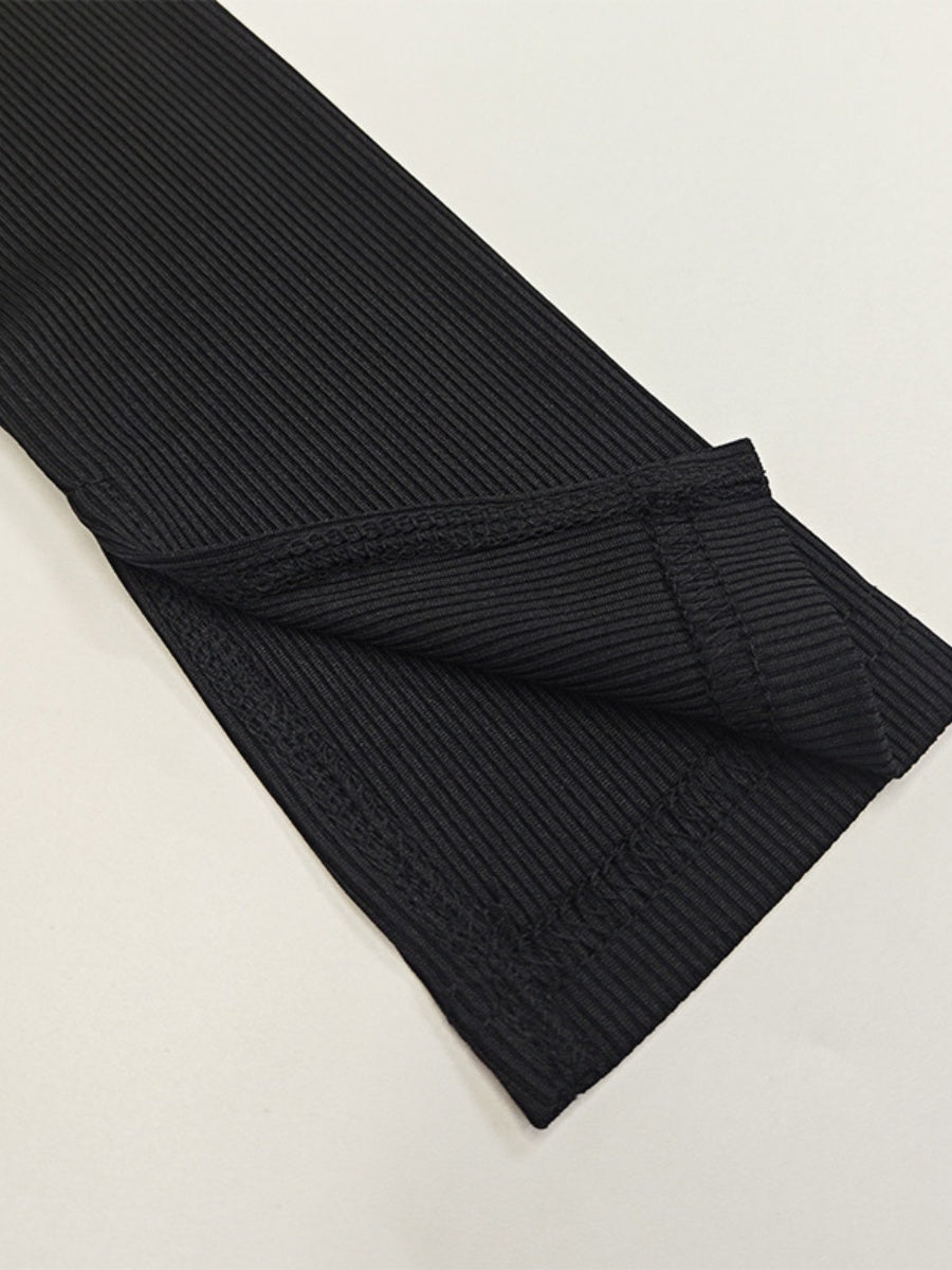 【SHIP AS USUAL】one Shoulder Long Sleeve Knitting Maxi Dresses