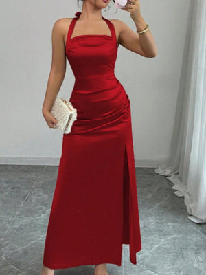 Backless Strapless Bodycon Long Dress With Slit