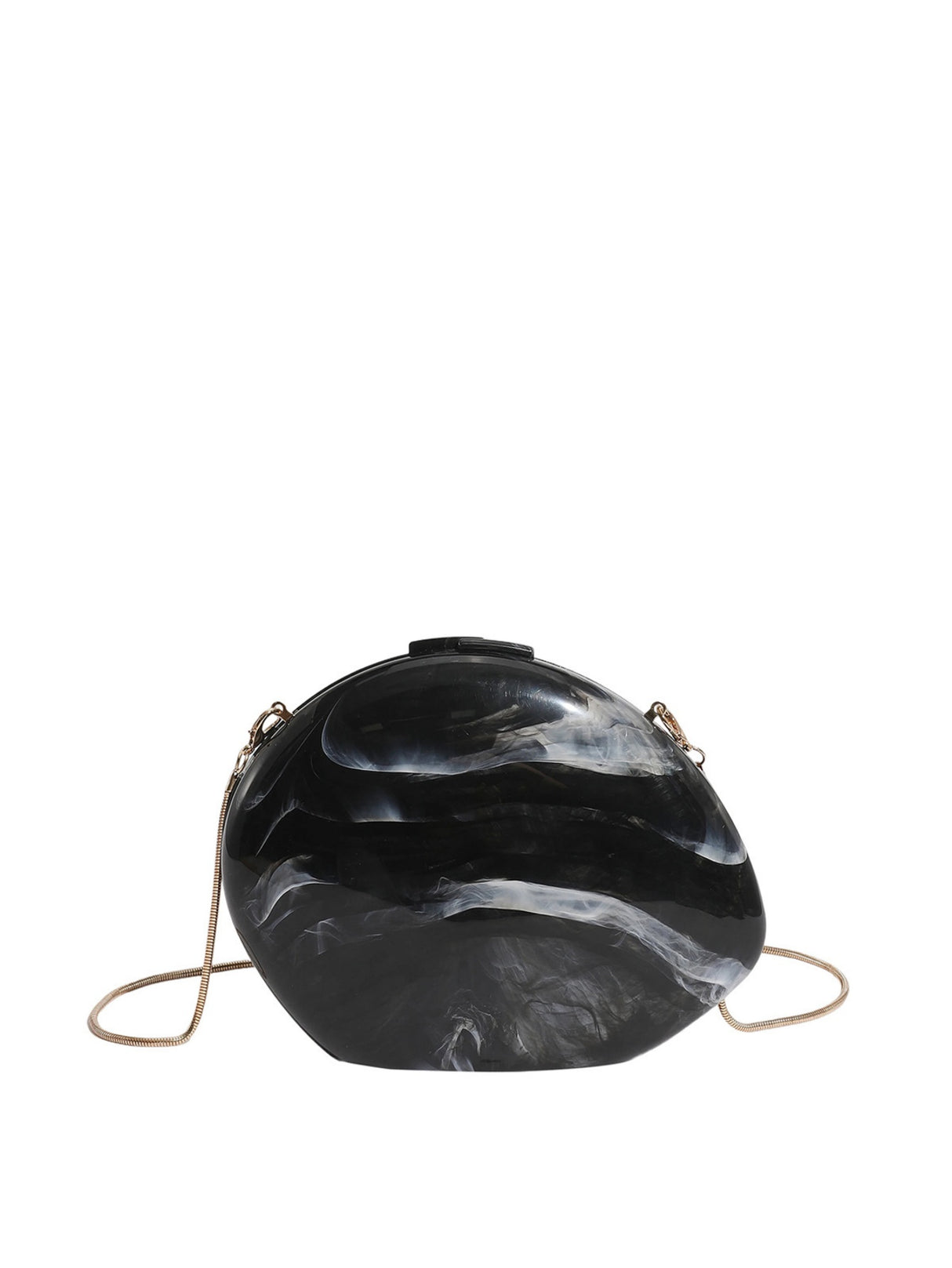 Oval Acrylic Seashell Evening Crossbody Bag