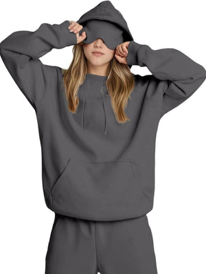Liber Summer Women's Pocket Solid Color Sweatshirts&Hoodies