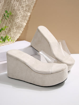 Transparent PVC Wedge Platform Sandals