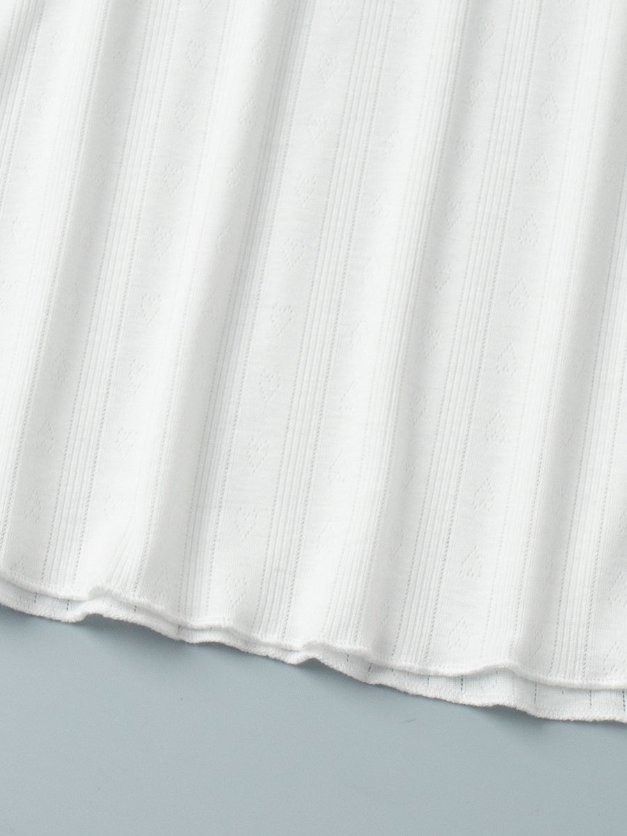 Ensemble de nuit deux pièces à manches longues en maille jacquard ajourée à motif cœur