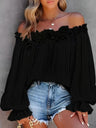 Casual Off-shoulder Ruffle Sleeves T-shirts