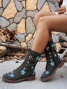 Floral Print Embroidered Women's Martin Boots
