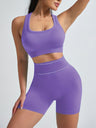 Cross-back Beauty Seamless Bra Hip-lifting Shorts Fitness Workout Set