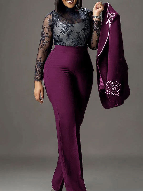 Pearl Langarm-Zweiteiler mit schmaler Passform und elastischem Bund