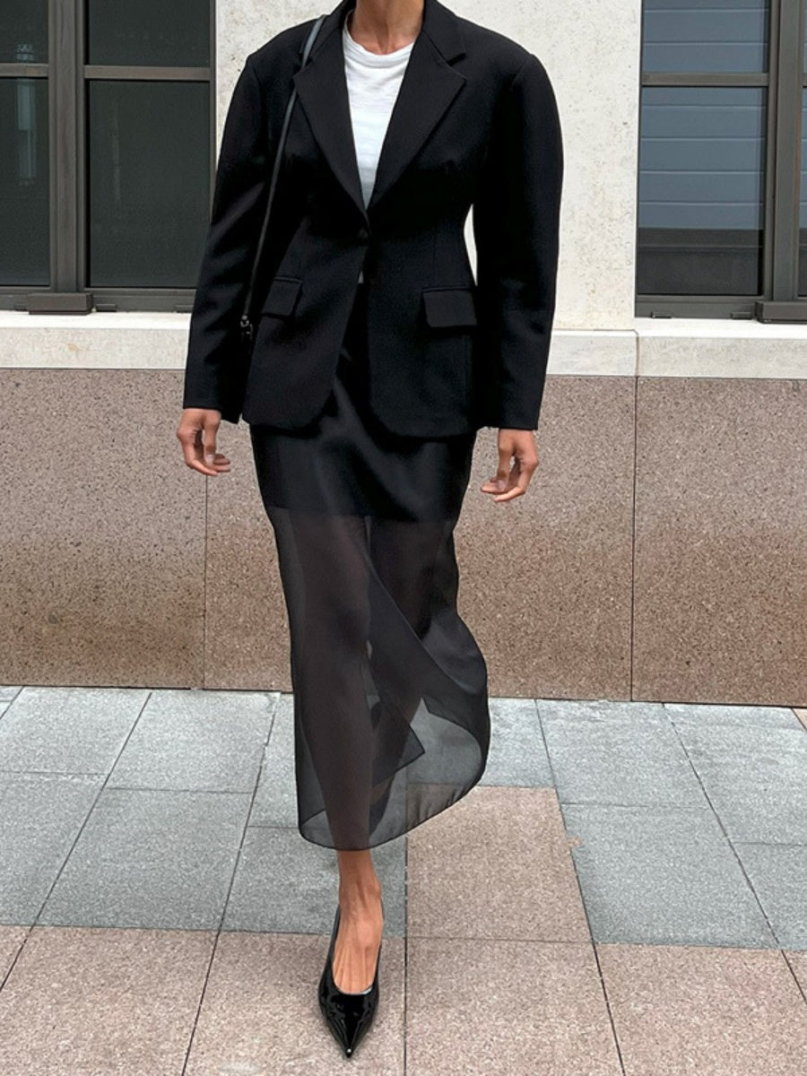 Black Waist-cinching Blazers