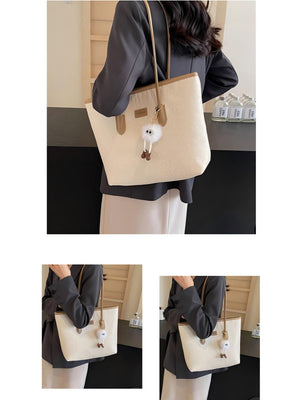 Embossed Color-block Tote Bag