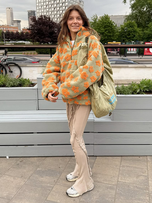 Fleece Flowers Keep Warm Pocket Sweatshirts&Hoodies