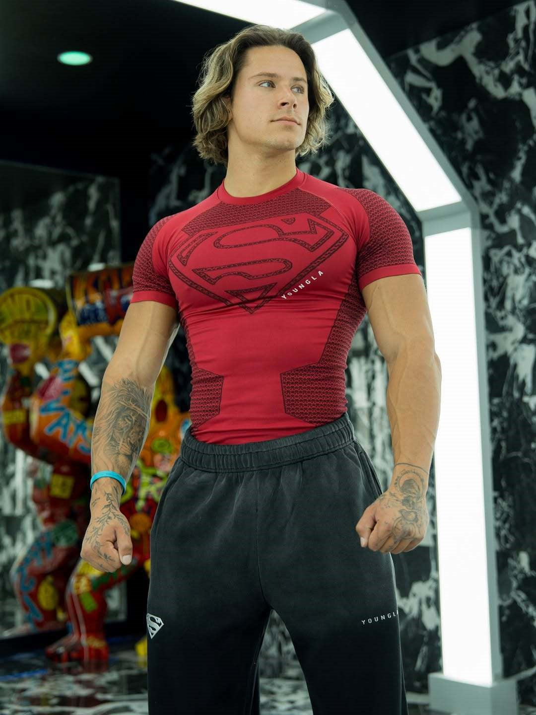 YOUNGAL Fitness Sports Quick-drying Breathable Tight T-shirts