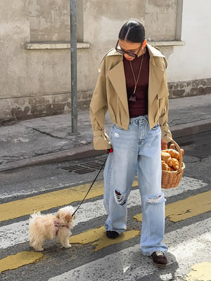 Liber Autumn Women's Pocket Solid Color Trench Coats