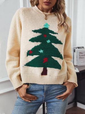 Christmas Christmas Tree Hood Crew Neck Loose Sweaters
