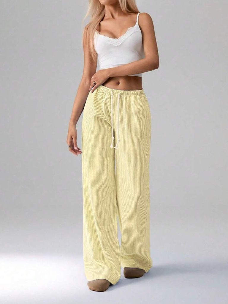 Striped Casual Wide-Leg Pants