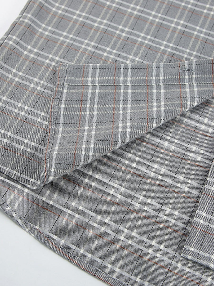 Liber Autumn Women's Buttons Plaid Shirts