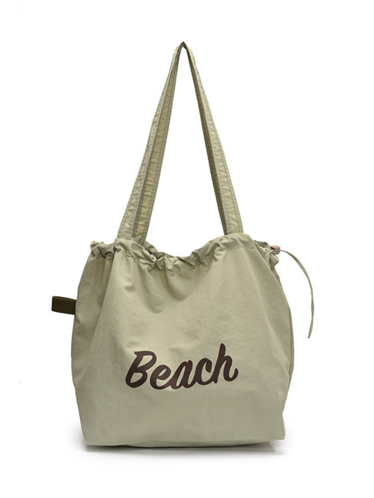 Letter Print Large Capacity Lightweight Drawstring Shoulder Bag