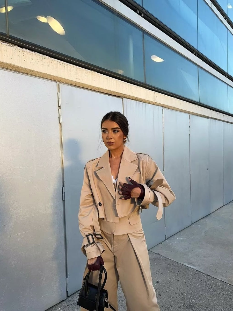 Liber Autumn Women's Buttons Trench Coats