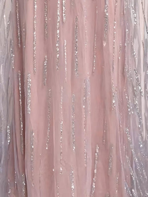 Mesh Tassel Sequins Evening Gown Maxi Dresses